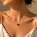 Emerald Duo Pendant Necklace
