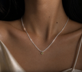 Sparkling Green Zircon- Silver