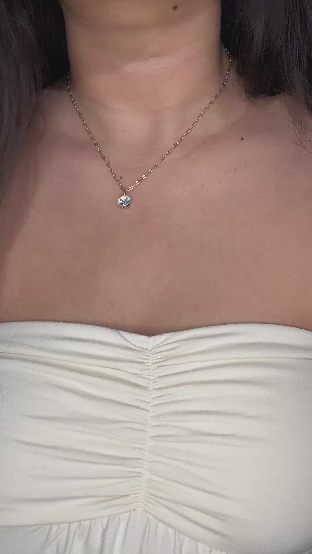 Solitaire Pendant Necklace- Gold