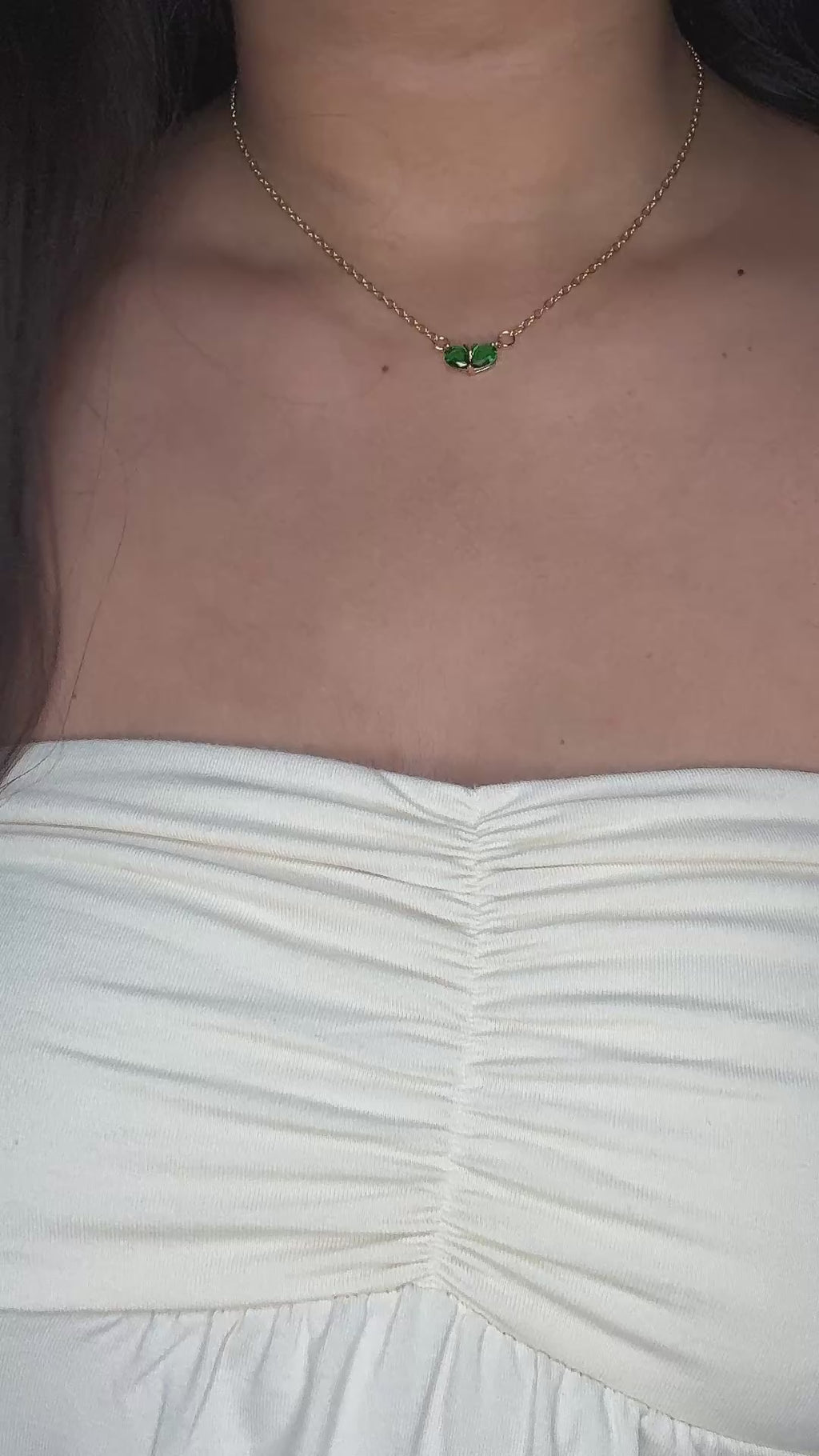 Emerald Duo Pendant Necklace