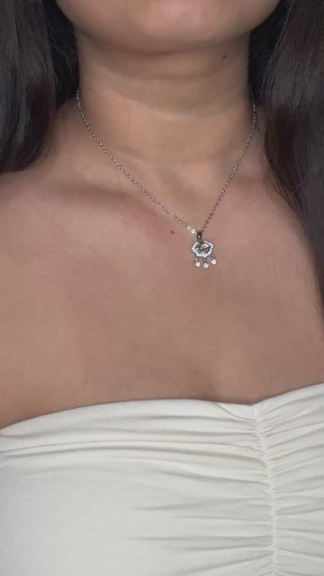 Vintage Blue Stone Pendant Necklace